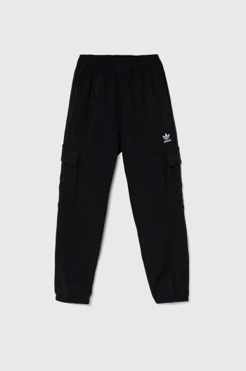 Dětské tepláky adidas Originals CARGO černá barva, hladké, IY7506