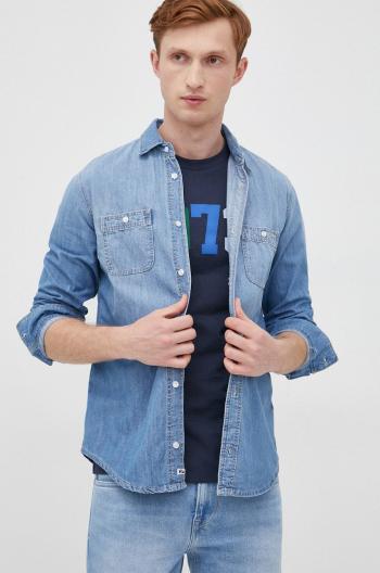 Džínová košile Pepe Jeans pánská, regular, s klasickým límcem