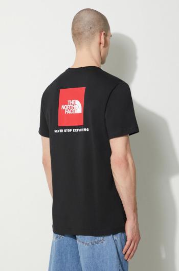 Bavlněné tričko The North Face M S/S Redbox Tee černá barva, s potiskem, NF0A87NPJK31