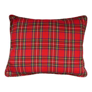 Obdélníkový červený kostkovaný polštář Tartan - 35*45*15cm DCHKTT