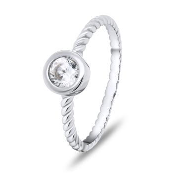 Brilio Silver Něžný stříbrný prsten se zirkonem RI015W 50 mm