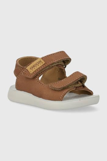 Dětské kožené sandály Geox SANDAL LIGHTFLOPPY hnědá barva