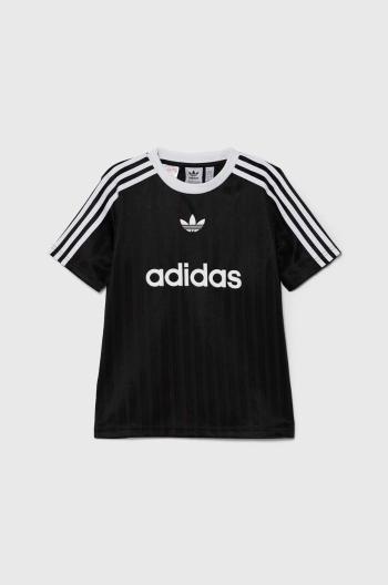 Dětské tričko adidas Originals černá barva, s potiskem