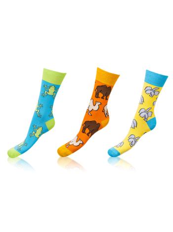 Zábavné ponožky CRAZY SOCKS 3 páry - Zábavné crazy ponožky 3 páry - světle modrá - oranžová - žlutá