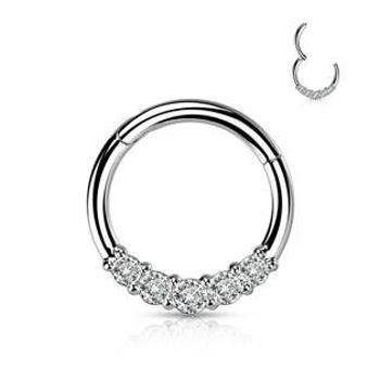 Šperky4U Segment kruh se zirkony, cartilage piercing 1,2 x 8 mm - NS0061-ST