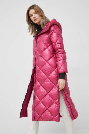 Péřová bunda Hetrego Lauren dámská, růžová barva, přechodná
