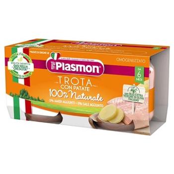 PLASMON bezlepkový zeleninový se pstruhem a bramborami 2× 80 g, 6m+ (8001040012550)