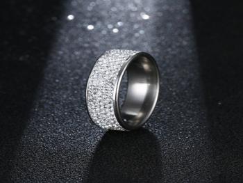 Ziskoun Dámský prsten s kamínky z chirurgické oceli SR187 Průměr: Vel. 6 - 17 mm