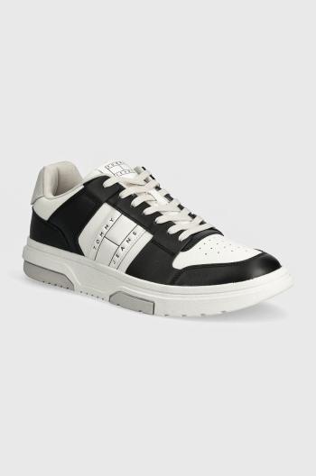 Kožené sneakers boty Tommy Jeans THE BROOKLYN LEATHER černá barva, EM0EM01429