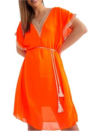 Neonově oranžové vzdušné letní šaty vel. ONE SIZE