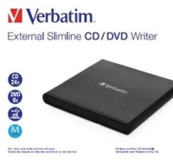 VERBATIM externí mechanika Slimline CD/DVD Writer - without NERO, 53504