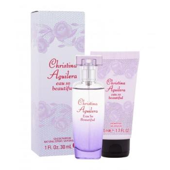 Christina Aguilera Eau So Beautiful dárková kazeta parfémovaná voda 30 ml + sprchový gel 50 ml pro ženy