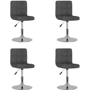 Otočné jídelní židle 4 ks tmavě šedé textil, 3087449 (3087449)
