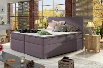 DIVALO kontinentální boxspring postel 180x200, fialová