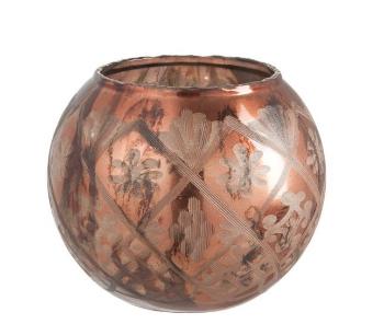 Bronzová skleněná baňatá váza Ball - Ø19*17cm 78354
