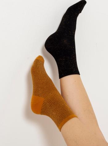 Sada dvou ponožek v černé a hořčicové barvě CAMAIEU