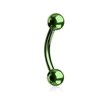 Šperky4U Piercing do obočí, barva zelená - OB01046G-1610