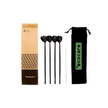 ECOCARE Lžičky s Brčkem Set 4 ks Black (0748367346385)