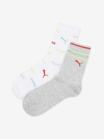 Puma Logo Aop Sock Ponožky 2 páry dětské Bílá