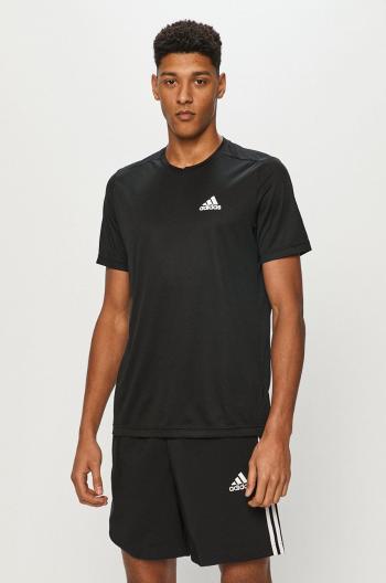 Tréninkové tričko adidas GM2090 černá barva, hladký