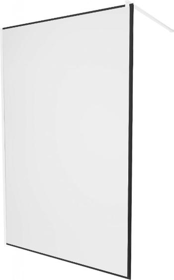 MEXEN/S KIOTO Sprchová zástěna WALK-IN 100 x 200 cm, transparent/černý vzor 8 mm, bílá 800-100-101-20-70