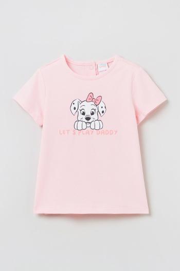 Dětské tričko OVS růžová barva