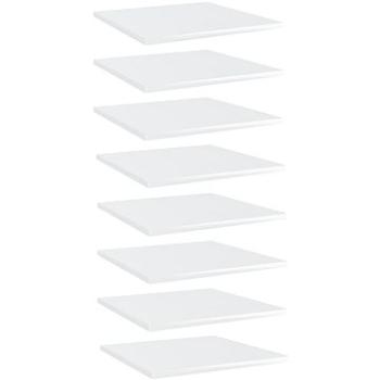 Přídavné police 8 ks bílé vysoký lesk 40x40x1,5 cm dřevotříska 805181 (695,45)
