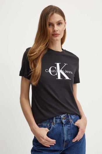 Bavlněné tričko Calvin Klein Jeans černá barva, J20J219142