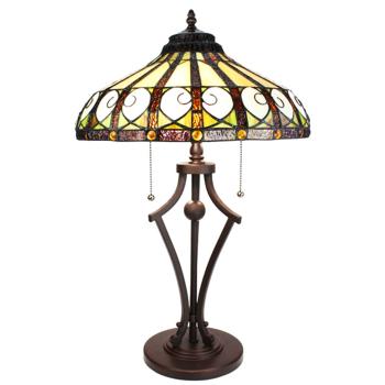 Stolní lampa Tiffany Ellegant - Ø 41*64 cm/ E27/max 2*60W 5LL-6278