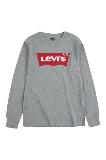 Dětské tričko s dlouhým rukávem Levi's šedá barva, s potiskem