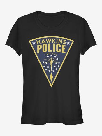 ZOOT.Fan Netflix Hawkinská policie Stranger Things Triko Černá
