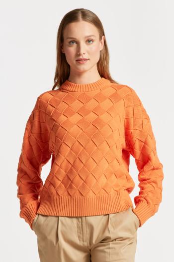 SVETR GANT D2. WEAVE KNIT C-NECK oranžová S