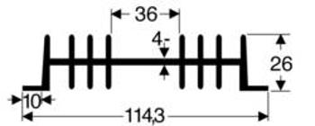 Chladič Fischer Elektronik, 75 x 111 x 26 mm, SK 01 75 SA, 2,3 K/W, hliník, černá