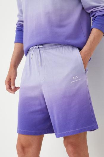 Bavlněné šortky Armani Exchange pánské, fialová barva