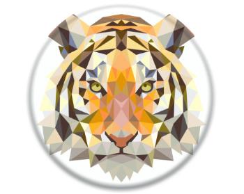 3D samolepky kruh - 5 kusů Tygr