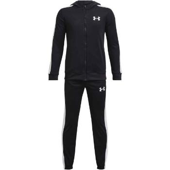 Under Armour KNIT HOODED TRACK SUIT Chlapecká tepláková souprava, černá, velikost