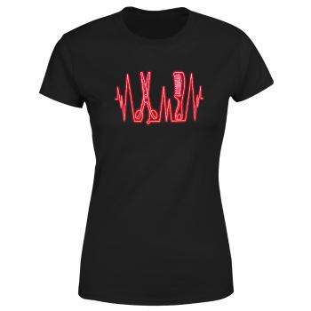 Tričko Heartbeat comb – dámské (Velikost: 2XL, Barva trička: Černá)