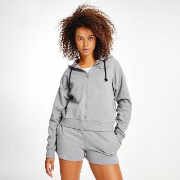 Šedá mikina Tommy League Zip Hoodie – L