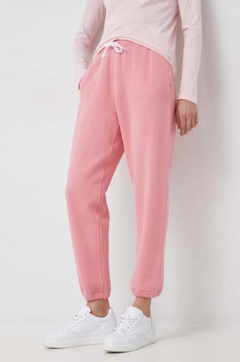 Tepláky Polo Ralph Lauren dámské, růžová barva, hladké