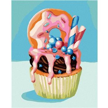 Zuty - Malování podle čísel - CUPCAKE S DONUTEM (MYROSLAVA VOLOSCHUK), 80x100 cm, vypnuté plátno na  (HRAmmb00491nad)