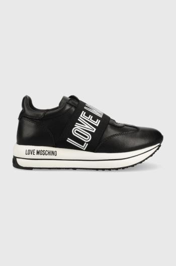 Kožené sneakers boty Love Moschino černá barva