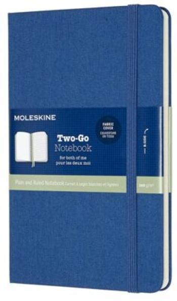 Moleskine - zápisník Two-go - modrý, čistý/linkovaný M