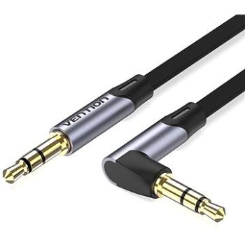 Vention 3.5mm Right Angle Male to Male Flat Aux Cable 2m Gray Aluminum Alloy Type (BANHH)