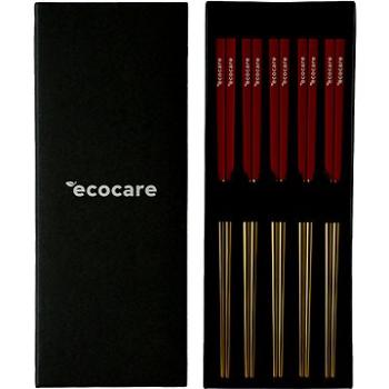ECOCARE Kovové Sushi Hůlky Box Gold-Red 10 ks (0750122452071)