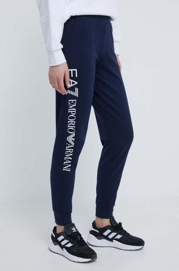 Tepláky EA7 Emporio Armani tmavomodrá barva, s potiskem