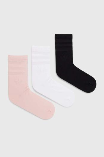 Ponožky adidas Originals 3-pack dámské, černá barva, IW8614