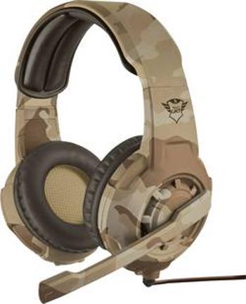 Trust GXT310D Radius Desert Camo herní headset na kabel na uši, jack 3,5 mm, hnědá