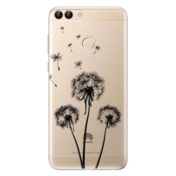 Odolné silikonové pouzdro iSaprio - Three Dandelions - black - Huawei P Smart