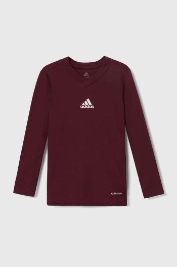 Dětské tričko s dlouhým rukávem adidas Performance TEAM BASE TEE Y vínová barva, s potiskem, GN7510