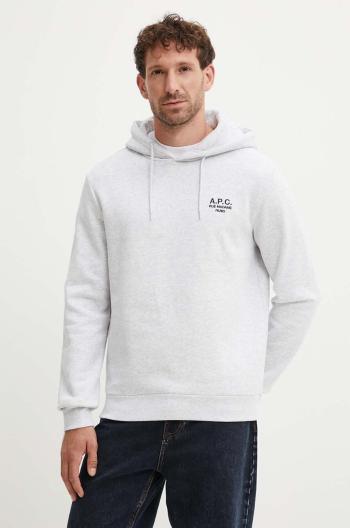 Mikina A.P.C. hoodie standard rue madame GOTS šedá barva, s kapucí, melanžová, COHBV.M27914